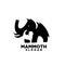 mammoth mother with child negative space logo