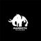 Mammoth mother with child negative space logo