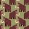 Mammoth pattern seamless. Prehistoric elephant background. Giant