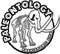 Mammoth skeleton Vector Logo emblem. T-shirt illustration concept insignia design template. Vintage Paleontology Prehistoric label