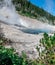 Mammoth springs scenery at yellostone wyoming