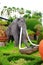 Mammoth statue in garden