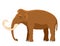 Mammoth vector mammal animal character with tusk and trunk in ancient stoneage illustration of prehistoric elephant