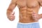 Man with abdominal muscles showing thumbs up