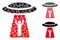 Man abduction UFO Composition Icon of Irregular Items