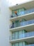 Man abseiling on highrise building