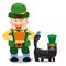 The man with accordion and cat. St. Patrick s Day