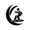 Man adventure surfing icon. Element of pictogram adventure illustration