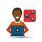 Man afroamerican using laptop share media icon