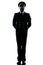 Man in airline pilot uniform silhouette