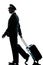 Man in airline pilot uniform silhouette