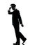 Man in airline pilot uniform silhouette walking