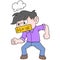 Man with angry face cursing, doodle icon image kawaii