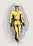 Man in antiplague suit. man in a plagueproof suit. color vector illustration