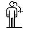 Man anxiety icon, outline style