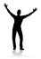 Man Arms Raised Person Silhouette