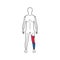 Man with artificial leg color line icon. Person who has a prosthesis instead of a real leg. Pictogram for web page, mobile app,