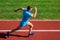 Man athlete run to achieve great result. Speed training guide. List ways to improve running speed. Athlete runner sporty