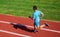 Man athlete run to achieve great result. Speed training guide. Ways to improve running speed. Simple ways to improve