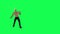 Man with athletic body in green screen with no clothes and body with hair and to