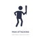 man attacking icon on white background. Simple element illustration from People concept