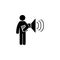 man with audio degree icon. Element of man with student degree icon for mobile concept and web apps. Glyph audio degree can be use