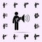 man with audio degree icon. Universal set of student degree for website design and development, app development