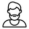 Man avatar with beard line icon. Man faceless vector illustration isolated on white. Male user outline style design