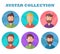 Man avatar collection. Profile picture in flat style