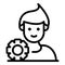 Man avatar estimator icon, outline style