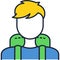 Man with backpack icon vector people avatar