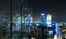 Man on balcony at nighttime