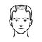Man with a bald head black line icon. Baldness stage. Alopecia. Pictogram for web page, mobile app, promo. UI UX GUI design