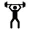 Man with barbell fitness pictogram