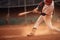 man baseball field player bat athlete ball training team sport game. Generative AI.