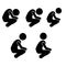 Man Basic Posture People Icon Sign Depress Sad