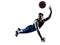 Man basketball player jumping throwing silhouette