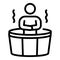 The man in the bath barrel icon, outline style