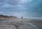 Man on Beach after Hurricane Hermine