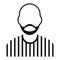 Man with beard avatar simple icon