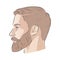 Man with beard. Barbershop trimming bearded hipster hairstyle. Stylish haircut. Set of man face portrait different angle