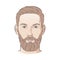 Man with beard. Barbershop trimming bearded hipster hairstyle. Stylish haircut. Set of man face portrait different angle