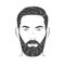 Man with beard. Barbershop trimming bearded hipster hairstyle. Stylish haircut. Set of man face portrait view turns