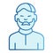 Man with beard flat icon. Bearded male blue icons in trendy flat style. Unshaved guy gradient style design, designed for