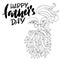 Man with beard and glass. Hipster style. Vector illustration. Fathers day lettering.