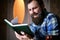 Man bearded read book