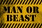 Man or beast sign yellow with stripes