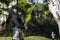 Man belaying a rope during climbing his partner, Jura krakowsko czestochowska