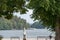 Man on bench at Drottningholm Royal Domains