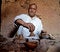 A man berber while working pottery with a lathe in a village in Morocco
